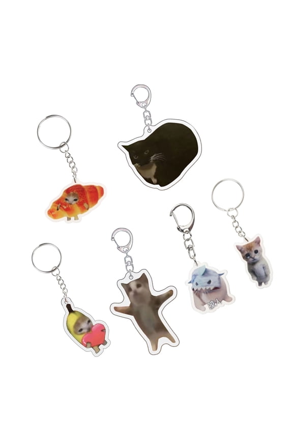 6 Pieces Comedy Accessories Creative Key Chain Joke Ornaments Funny Decorative Items Keyring