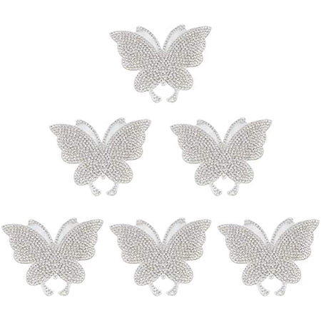 6 Pieces Crystal Car Stickers Decorate Cars Bumper Window Laptops Butterfly Rhinestone Stickers Decorative Decal Car Sticker for Car Window