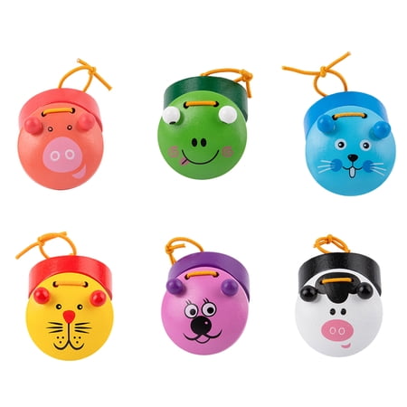 6 Pieces Cute Animal Finger Castanets Percussion Musical