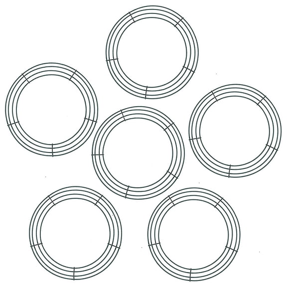 6 Pieces Dark Green Wire Wreath Rings Wire Wreath Frame for Christmas New Year Valentines Decoration (10 Inch),6 * wire wreath frame,green