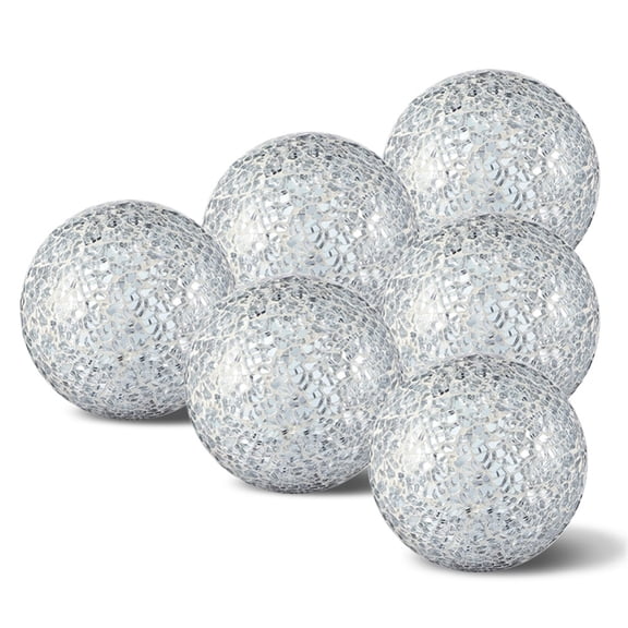 6 Pieces Decorative Balls for Centerpiece Bowls Decorative Orbs Set 2.36 Inch Glass Mosaic Sphere Balls Centerpiece Balls for Bowls Vases Dining Table Decor