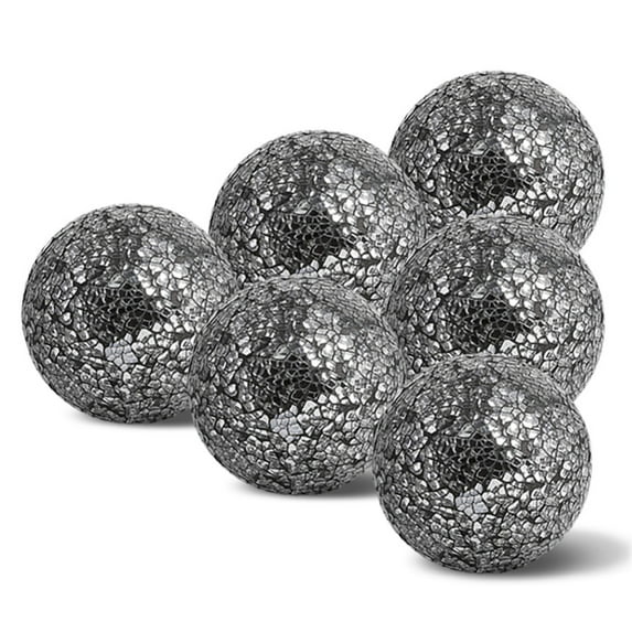 6 Pieces Decorative Balls for Centerpiece Bowls Decorative Orbs Set 2.36 Inch Glass Mosaic Sphere Balls Centerpiece Balls for Bowls Vases Dining Table Decor