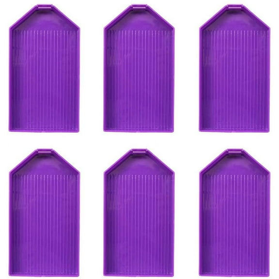 6 Pieces Diamond-Paint-Art Drill Plate Diamond-Paint-Art Tray Diamond-Paint-Art Plate Plastic Bead Sorting Tray Bead Sorting Holder Diamond-Paint-Art Tool for Art and Craft, Purple