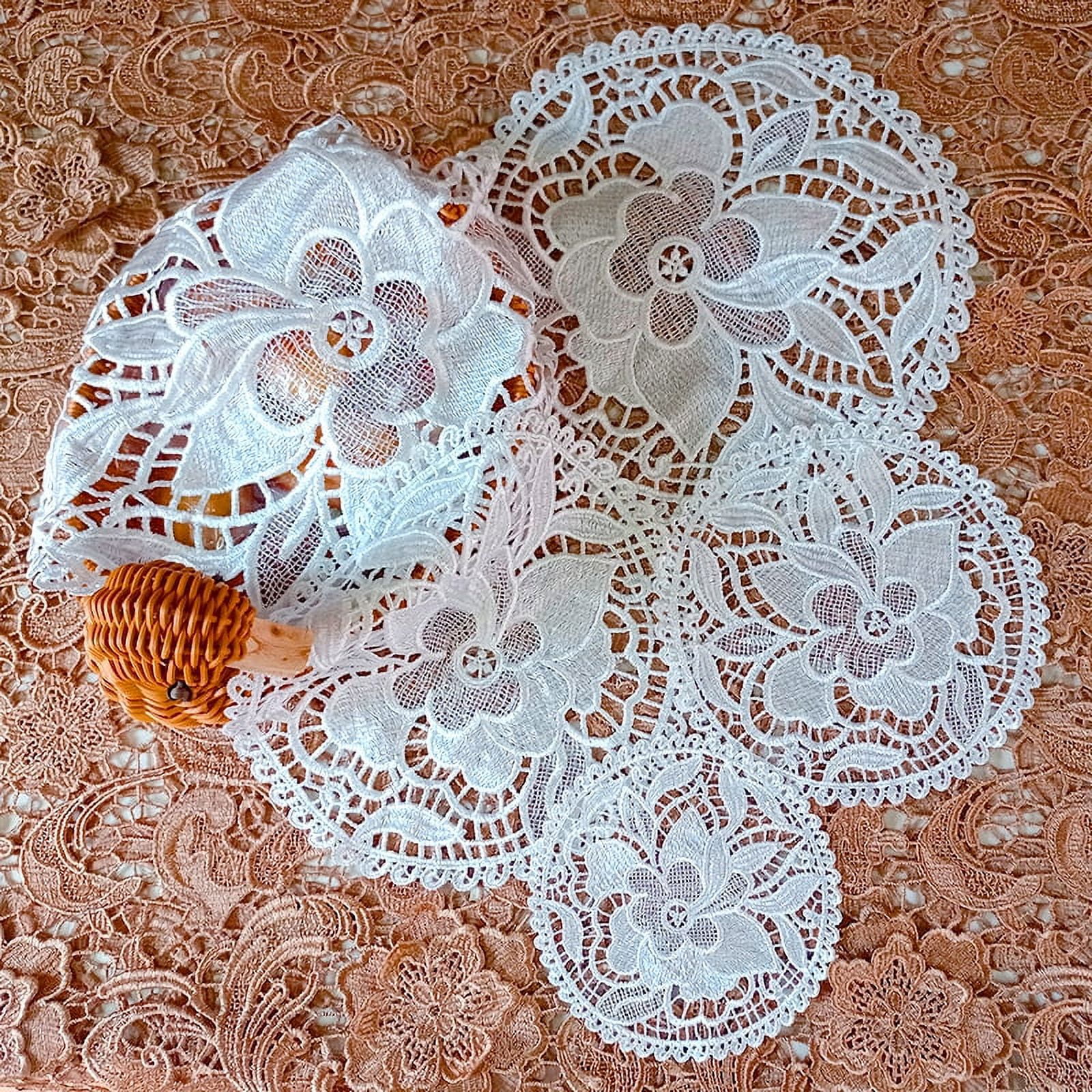 Battenburg Lace Round Doilies & Round Placemats