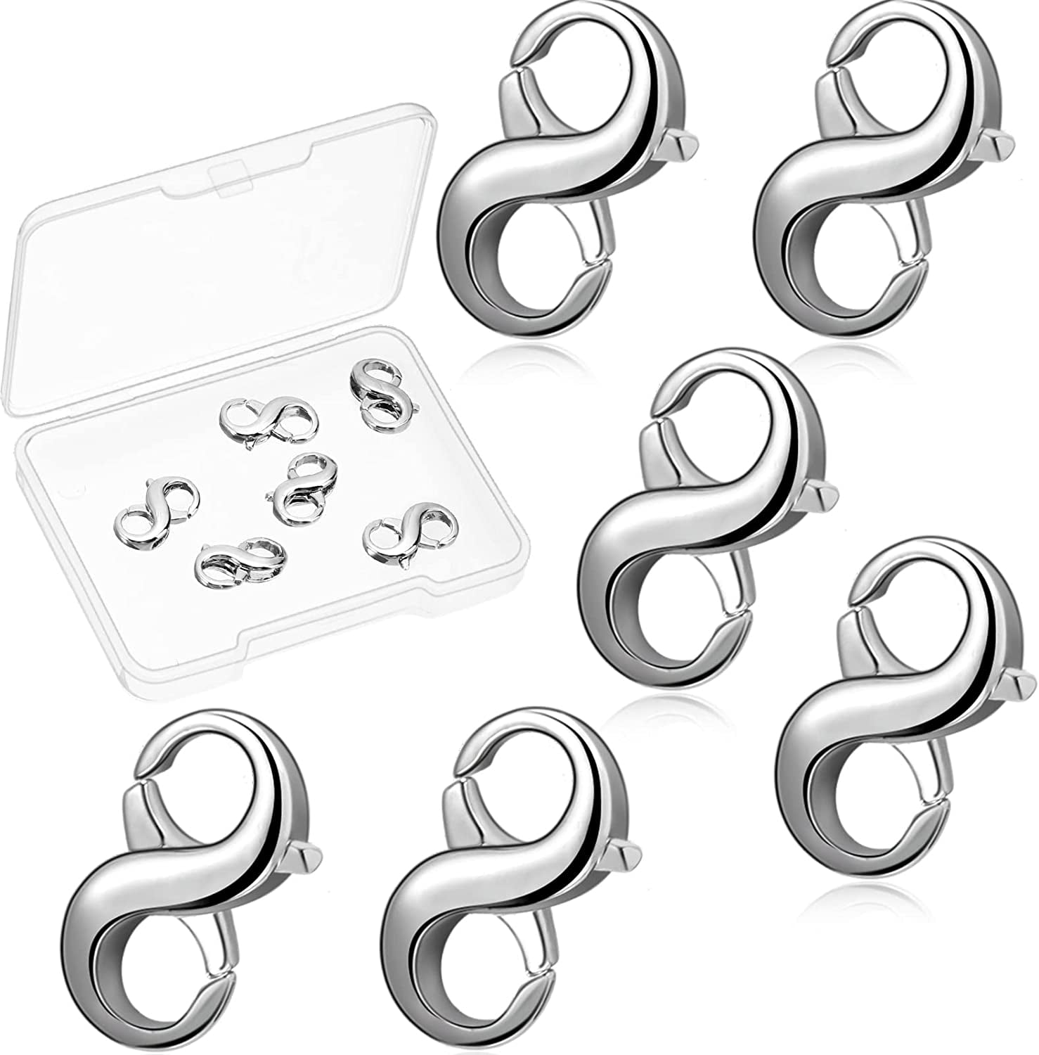 6 Pieces Double Lobster Shortener Clasp Necklace Clasp and Closures