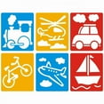 thumbnail image 1 of 6 Pieces Drawing Stencils Set Plastic Picture Drawing Template Stencils Painting Kids Diy Art Paper Coloring Cards Scraping Drawing Toys GYH, 1 of 3