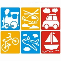 6 Pieces Drawing Stencils Set Plastic Picture Drawing Template Stencils Painting Kids Diy Art Paper Coloring Cards Scraping Drawing Toys GYH