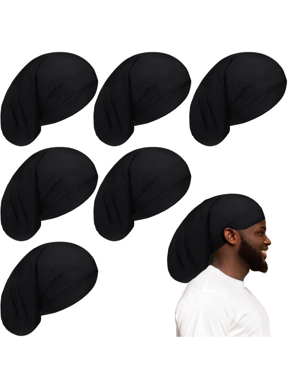 6 Pieces Dreadlock Cap Men Dread Caps Unisex Jumbo Long Hair Dreads Head Stocking Wrap Night Shower Sleeping Bonnet Accessories for Men Women Colorful