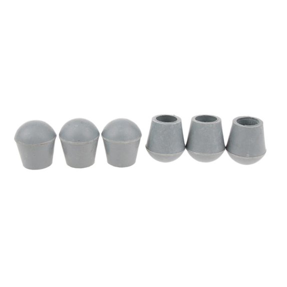 6 Pieces Durable Rubber Tips Set For Foldable Triangle Cane Stool Folding Crutches Seat 3/4 inch Gray Black