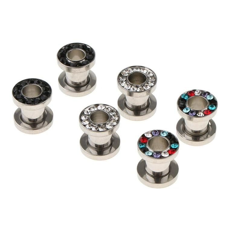 6 Pieces Ear Meters Ear Tunnel Piercings Jewelry Gauges Tunnel
