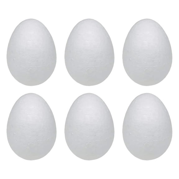 6 Pieces Easter Eggs Blank Craft Foam Eggs DIY Painting Set Lightweight Foam Material for Holiday Crafts Making