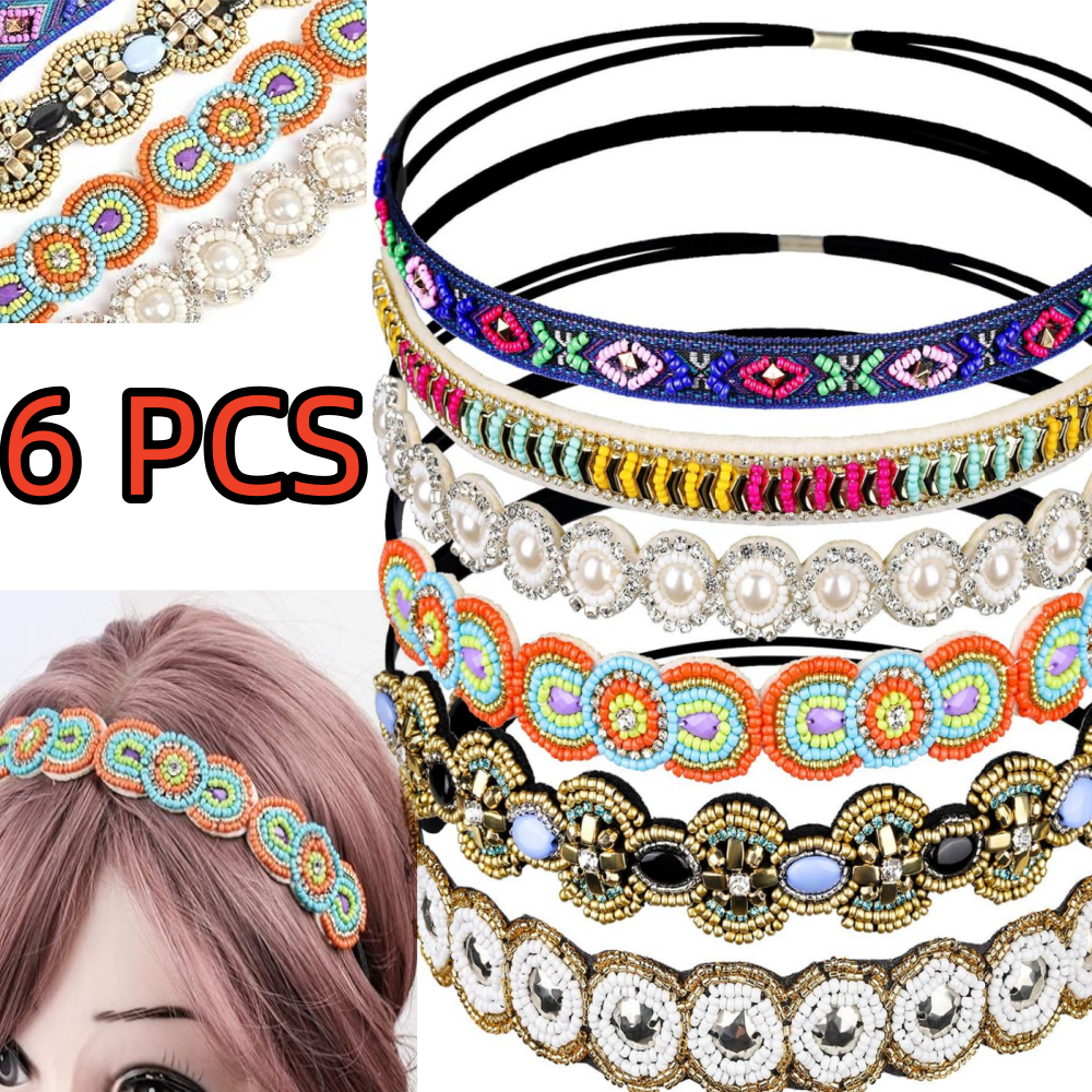 Rhinestone Elastic Headbands for Women display picture 1