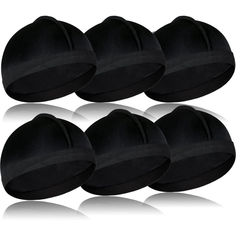 6pc Men's Elastic Silky Hair Durag, Satin Wave Caps for 360 Waves