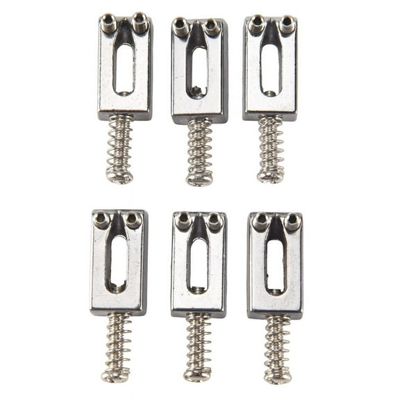 6 Pieces Electric Guitar Bridge Saddles Flat Set for Guitar Replacement
