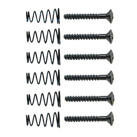 6 Pieces Electric Guitar Single Pickup Screws+Springs Set Black