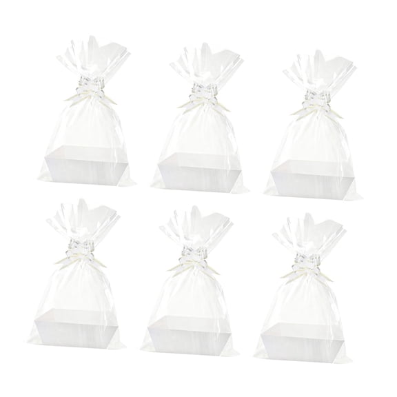 6 Pieces Empty Baskets Gift Basket Set Kraft Paper Material with Handles for Weddings Parties Holidays