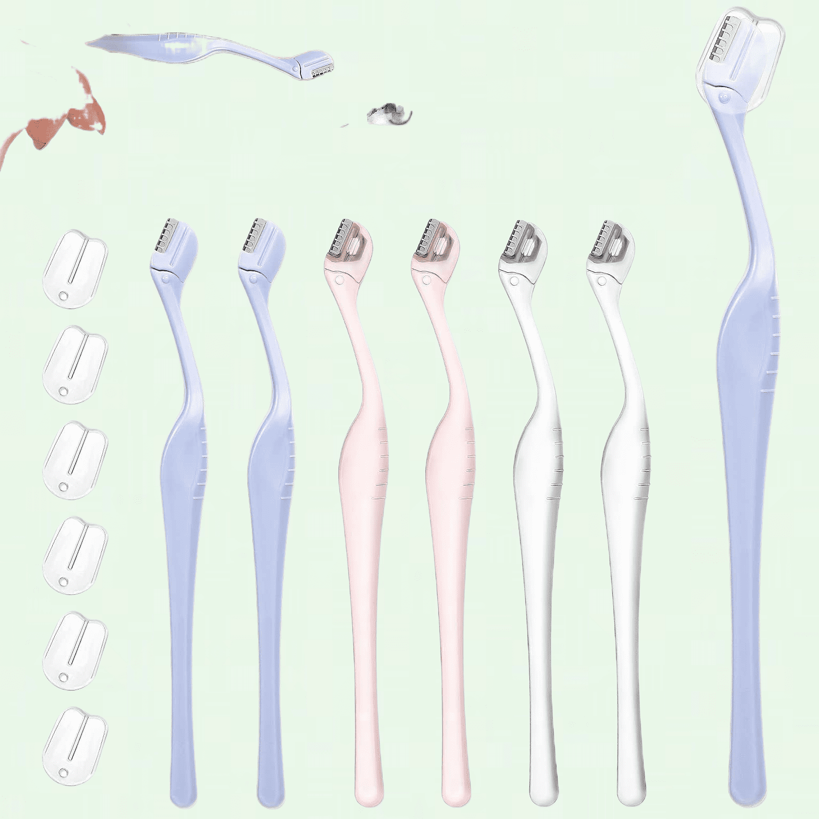 6 Pieces Eyebrow Razor Set, Mini Razor Trimmer with Precision