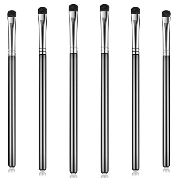 6 Pieces Eyeshadow Brush Short Shader Small Brush Smudge Makeup Brush Flat Blending Smudger Precision Crease Brush for Creasing Eye Makeup Look Eyes Eyeliner, Corner Highlighter, Eyebrow Concealer