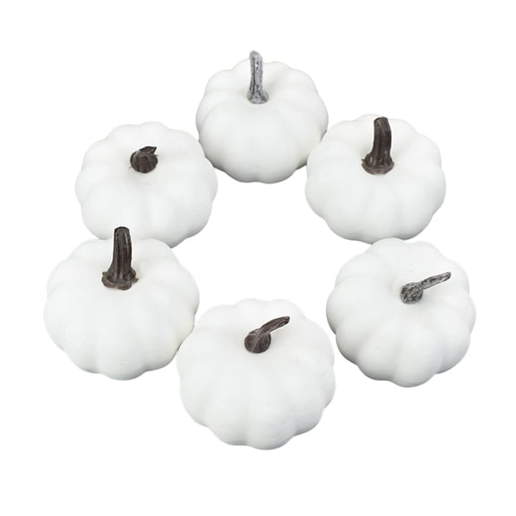 6 Pieces Fake Pumpkins Model, Mini Simulation Pumpkins Model, Rustic Cute Lifelike Artificial Vegetables for Halloween Autumn Style A