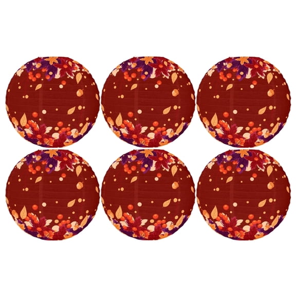 6 Pieces Fall Themed Hanging Paper Lanterns Thanksgiving Celebration Ornament Handmade Birthday Party Decoration