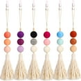 thumbnail image 1 of 6 Pieces Felt Ball Car Diffuser Plant Essential Oil Car Tassel Hanging Bead Incense Diffuser Colorful Charming Vent Clip Car Interior Decorations (Vivid Colors), 1 of 5