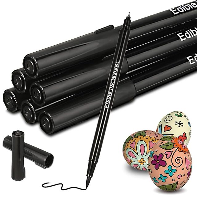 6 Pieces Fine Tip Edible Markers for Cookie Decorating Double Sided