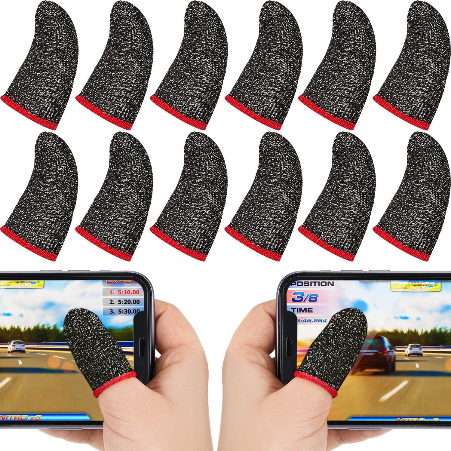 6 Pieces Finger Sleeves for Gaming Mobile Game Controllers Finger Thumb ...