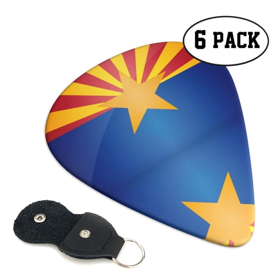 6 Pieces Flag Of Arizona Guitar Picks for Guitar Bass Music Instruments with 1 Pick Leather Pick Holder