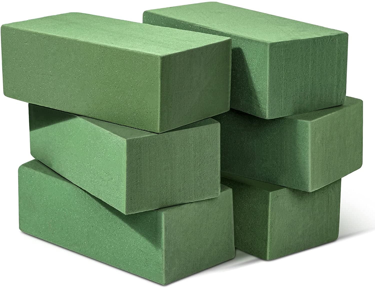 6 Pieces Floral Foam Blocks, Happon Wet Foam Green Bricks for Fresh Flower and Artificial Flowers