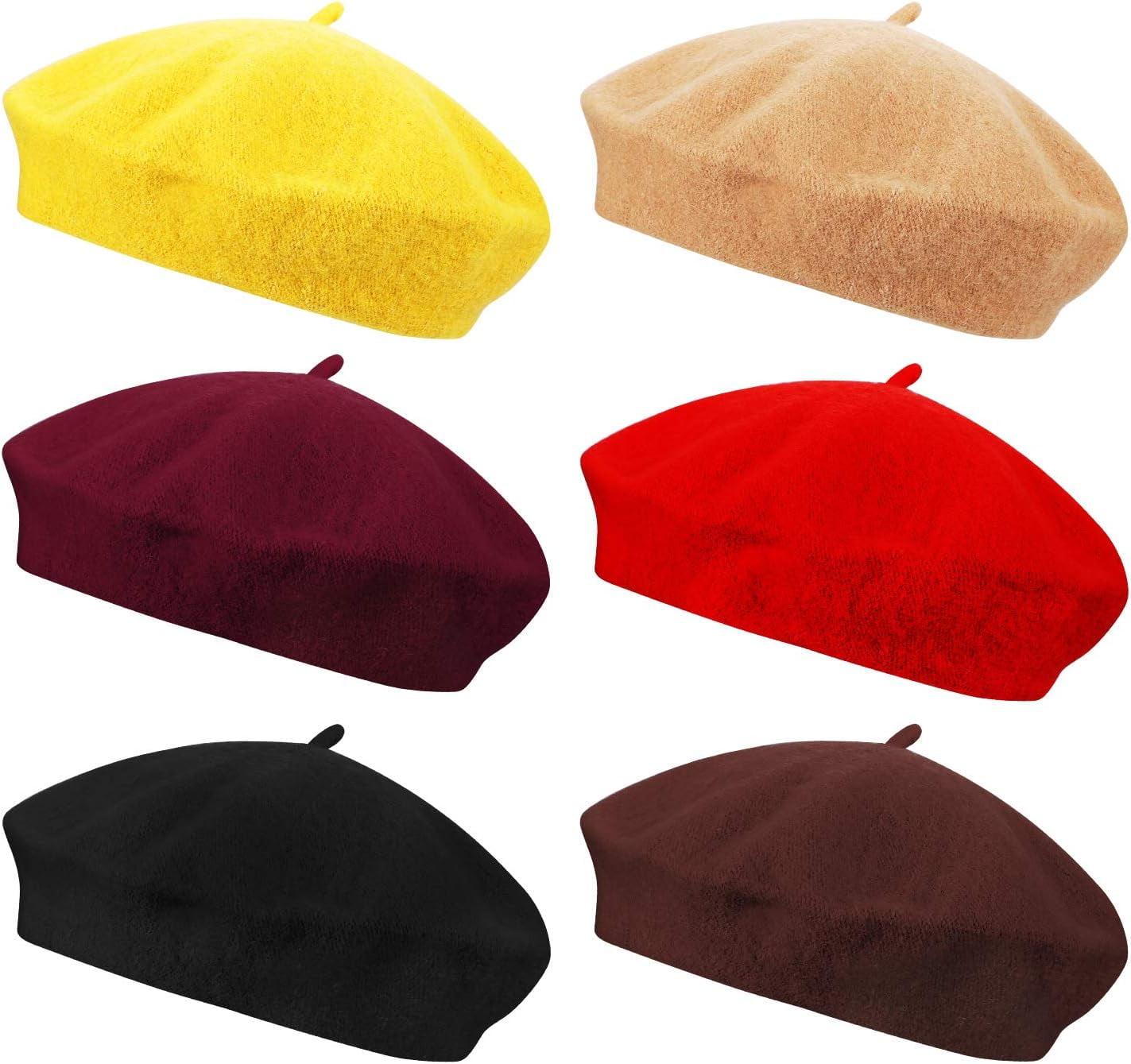 6 Pieces French Style Wool Beret Hat Beanie Hats Fashion  display picture 2