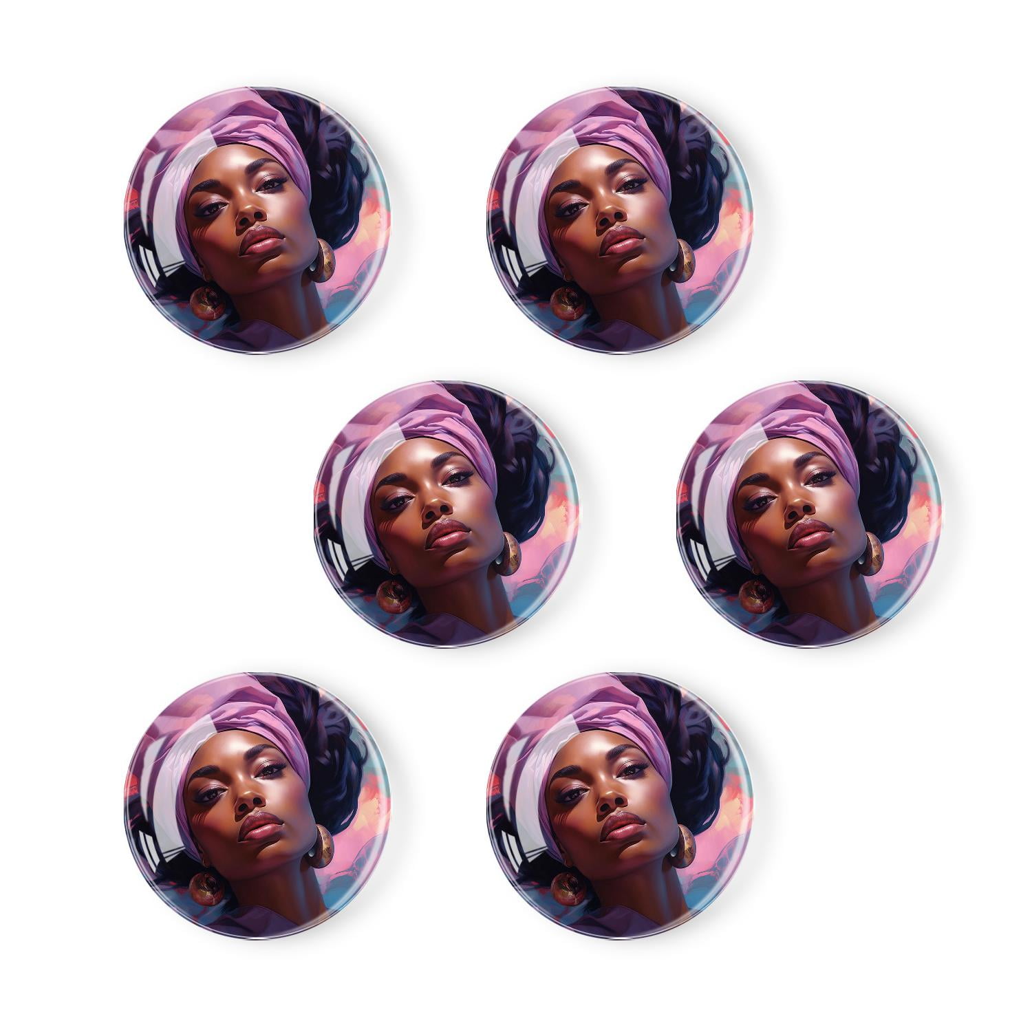 6 Pieces Fridge Refrigerator Glass Decorative Crystal