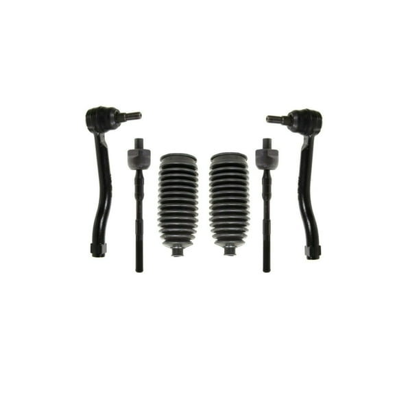 6 Pieces Front Steering Set Inner & Outer Tie Rod Ends Rack & Pinion Bellow Boots Fits select: 2007-2013 NISSAN ALTIMA