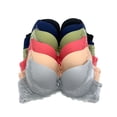 thumbnail image 1 of 6 Pieces Full Cup Embroidery Strapless Demi Plain/Lace Push Up Pushup B/C Bra (34B), 1 of 3