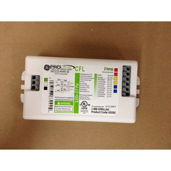 6 Pieces GE 63092 GEC213-MVPS-SE 120-277V Cfl Program Start Electronic Ballast