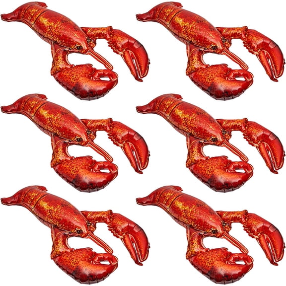 6 Pieces Giant Lobster Crawfish Balloons Simulation Sea Animal Foil Balloons for Birthday Party Decoration Home Office Party Favors Supplies(Realistic)