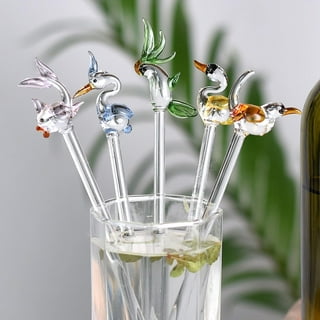 Duck Glass Decoration Stainless Steel Cocktail Coffee Drink Stirrers Stir  Tools for Making Cocktails Cocktail Drink Swizzle Stick with Decor Top