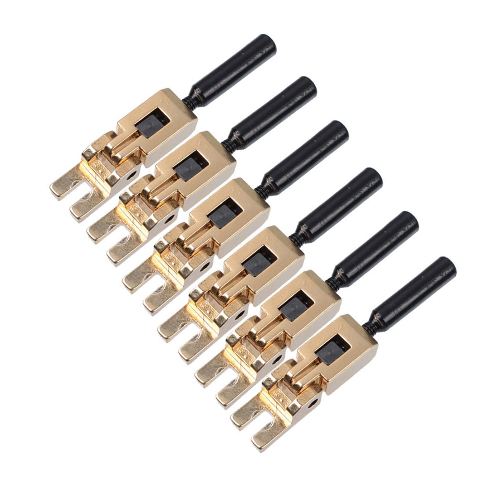 6 Pieces Guitar Bridge Saddles Electric Guitar Parts Metal Construction for DIY Repairs and Musicians