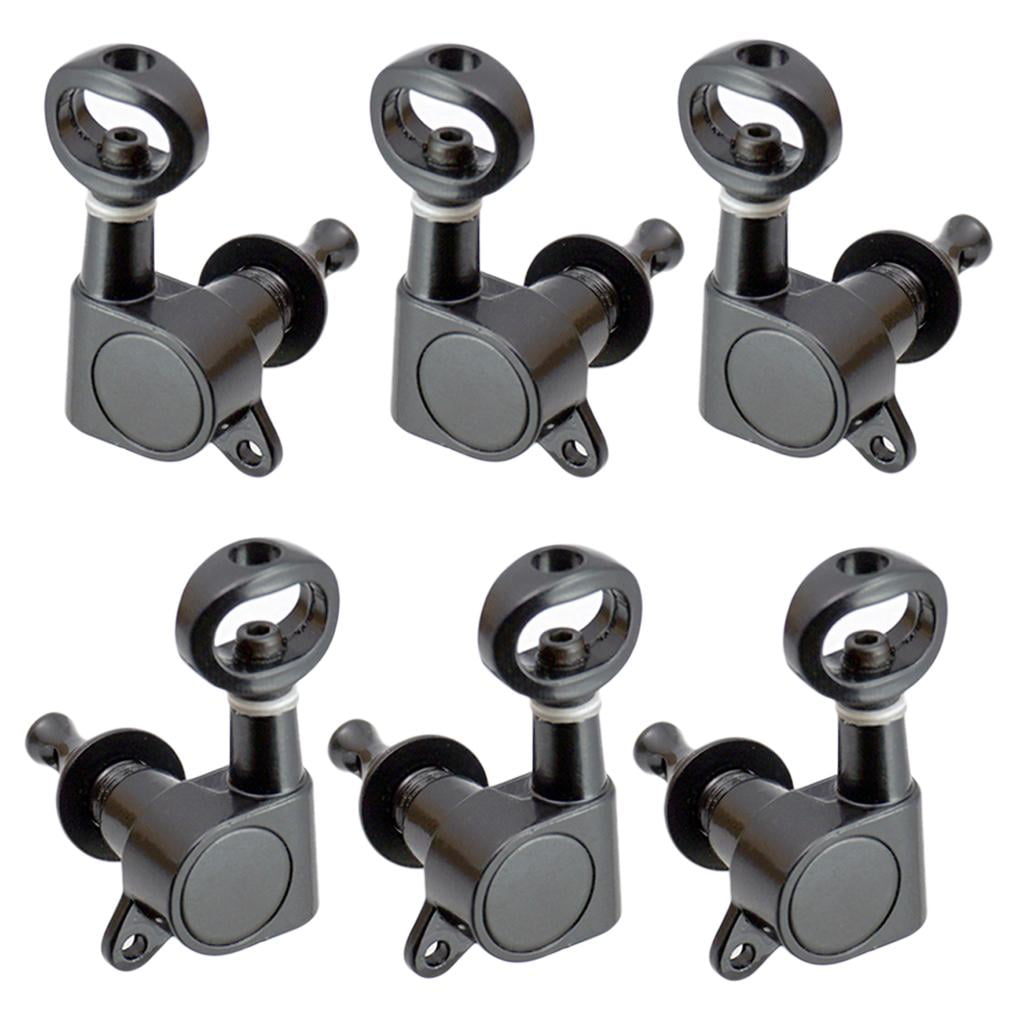 6 Pieces Guitar Replacement Full Closed Tuning Pegs Machine Heads for Electric/Acoustic Guitar Black