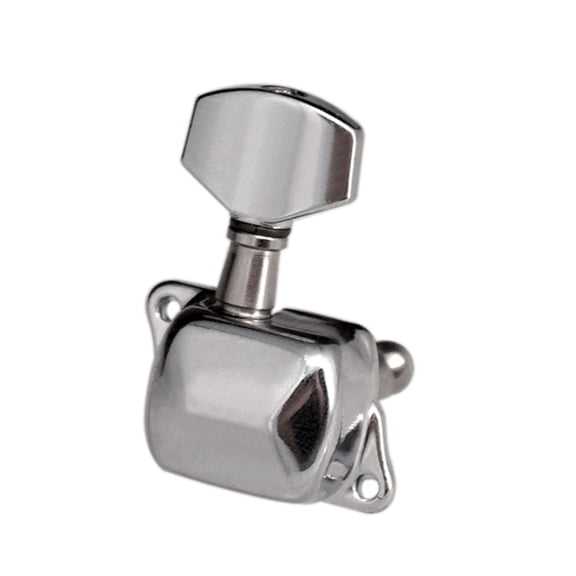 6 Pieces Guitar String Tuning Pegs Semi-closed Tuning Machine Machine Heads Tuners for Electric Guitar Acoustic Guitar(3 Left + 3 Right, Silver)