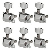 6 Pieces Guitar String Tuning Pegs Semi-closed Tuning Machine Machine Heads Tuners for Electric Guitar Acoustic Guitar6 Right, Silver