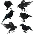 6 Pieces Halloween Black Crows Feathered Crows Realistic Looking Ravens
