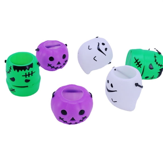 6 Pieces Halloween Candy Bucket,Mini Halloween Candy Holder,pumpkin ghost cauldron candy bucket for trick or treat,Halloween Party Supplies