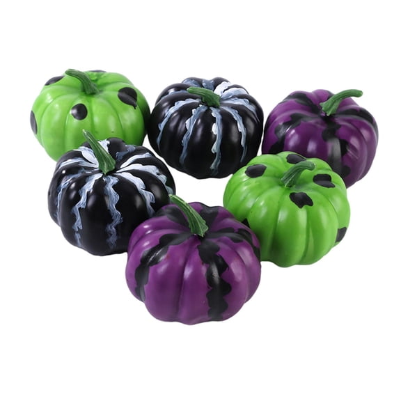 6 Pieces Halloween Foam Props, Fake Foam Pumpkins, Mini Simulation Pumpkins Model, for Halloween Party Autumn Home Decoration