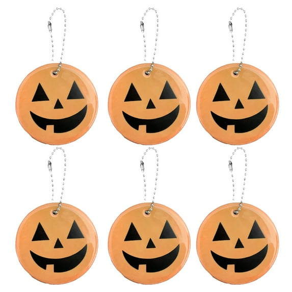 6 Pieces Halloween Lights Halloween Decorations Fairy Lights Pumpkin for Reflective Pendant For Your Car Keys