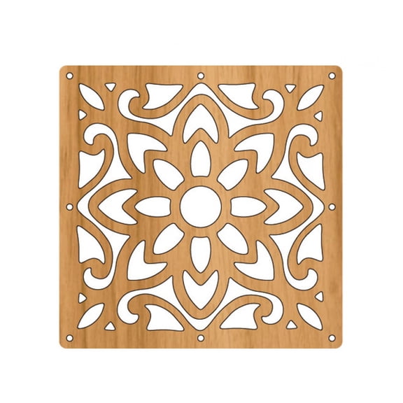 6 Pieces Hanging Room Divider Panel, 29cm Square Hanging Screen Panel, Openwork Wood and Plastic Partition Panel, Partition Panels