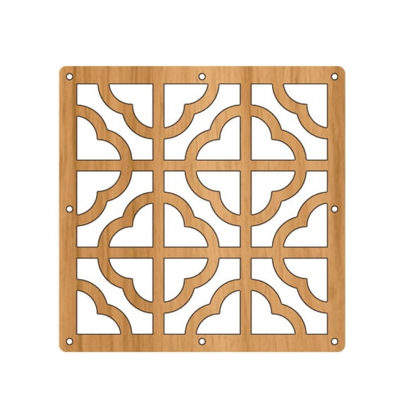 6 Pieces Hanging Room Divider Panel, 29cm Square Hanging Screen Panel, Openwork Wood and Plastic Partition Panel, Partition Panels