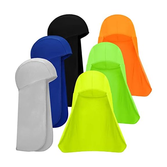 6 Pieces Hard Hat Sun Shade Cooling Skull Cap Sun Neck Protector Quick Dry Neck Shade for Women Men