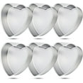 6 Pieces Heart Shaped Cake Pans Bulk 8 Inch Aluminum Cake Heart Cake