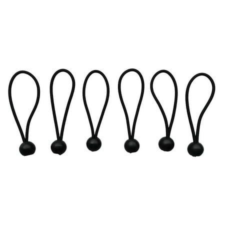 6 Pieces Heavy Duty Ball Cord Tarp Tent Tie Down Tope Black 5 inch