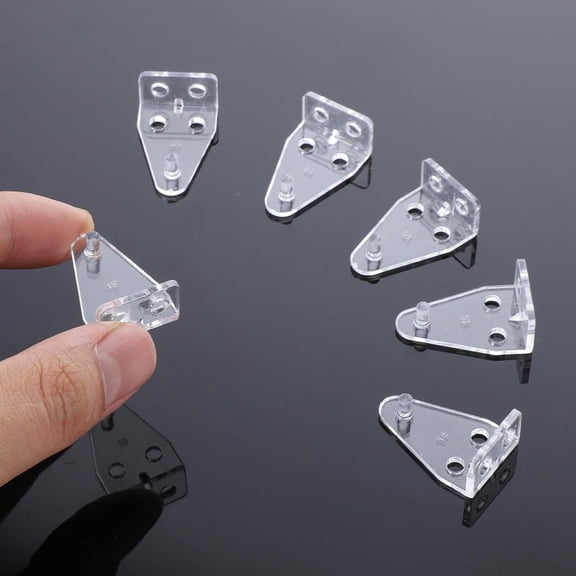 6 Pieces Hold Down Bracket 1 Inch Mini Brackets for Blinds Clear Plastic Blind Brackets Holder Blinds Bottom Rail Hold Clips Replacements Blind Parts with Install Screws for Windows Doors